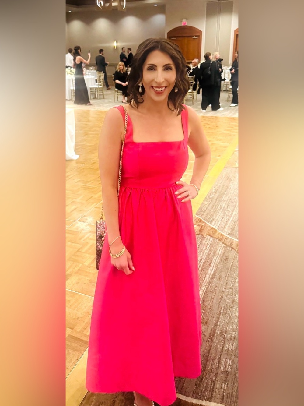 Tuckernuck Fuchsia Square-Neck Maxi Dress